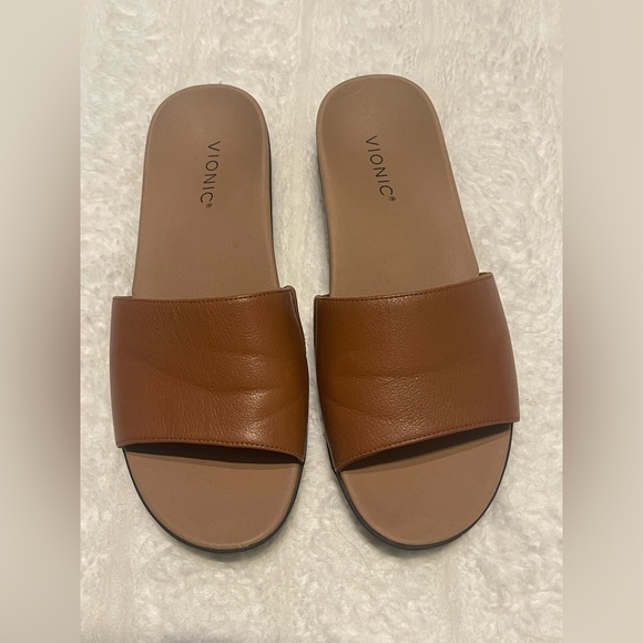 Casual Vionic Women's Tan Slide Sandals - Picture 7 of 12